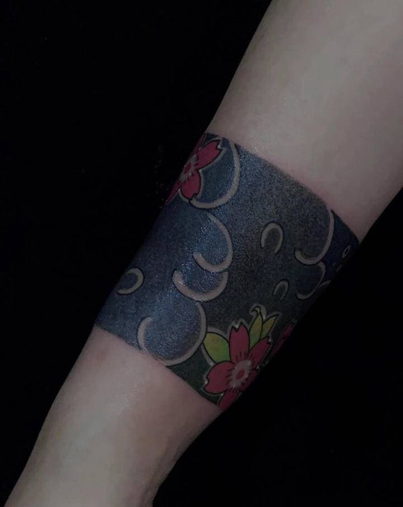 手环·颗粒纹身图片_手臂老传统纹身图案