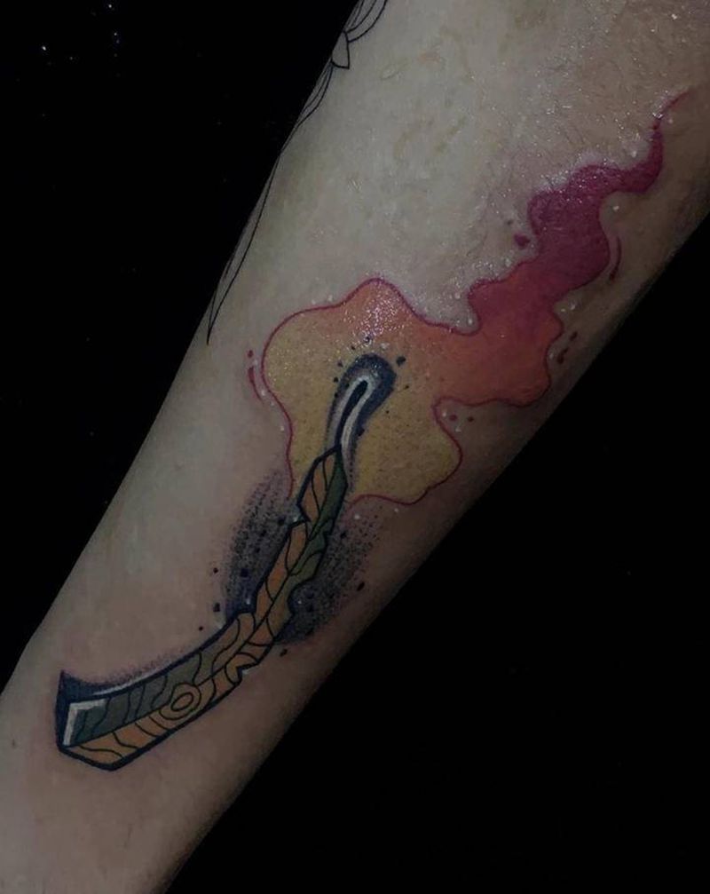 火柴纹身图片_手臂Old SchoolNew School纹身图案