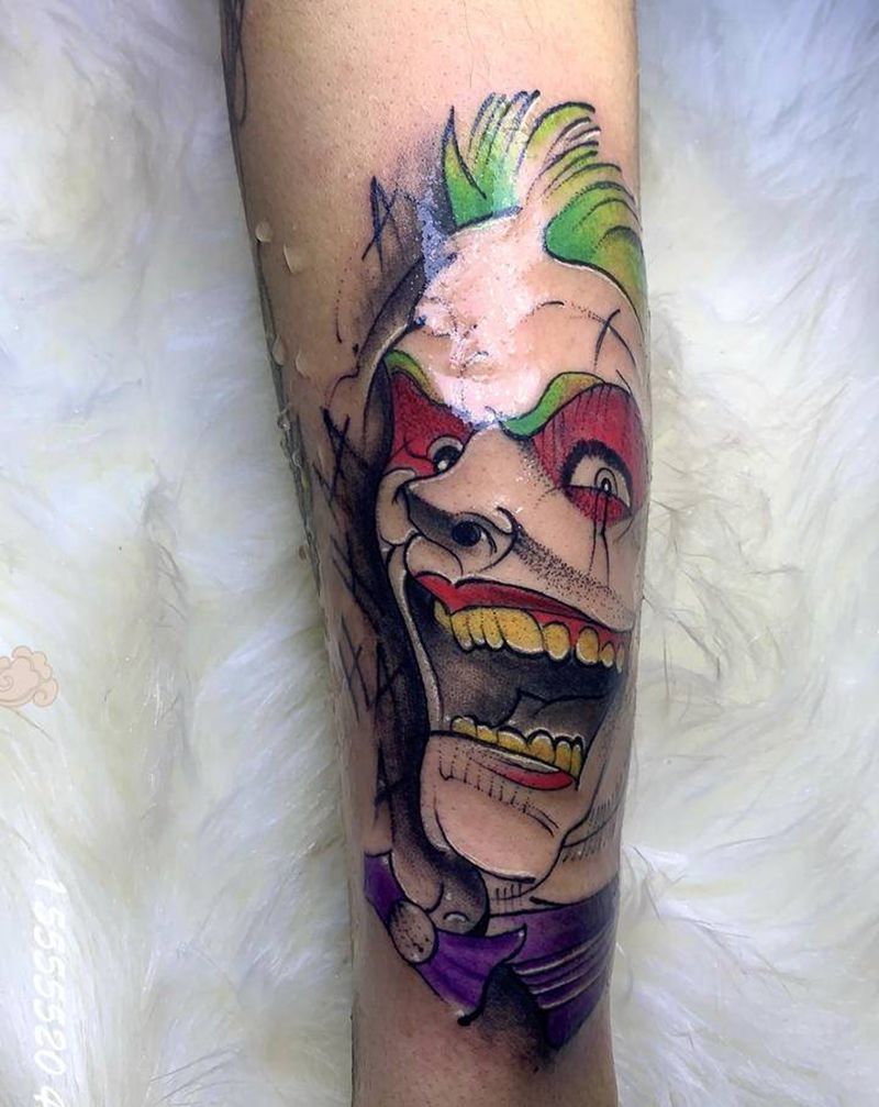 小丑纹身纹身图片_手臂欧美纹身图案