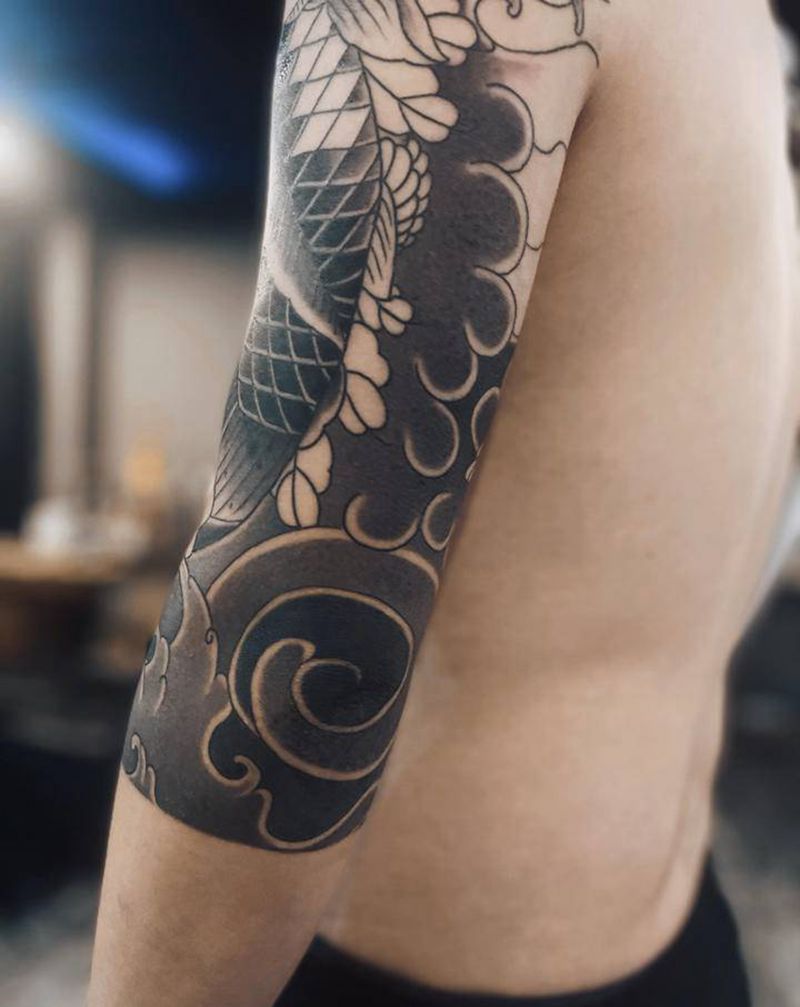 鲫鱼七分纹身图片_老传统纹身图案