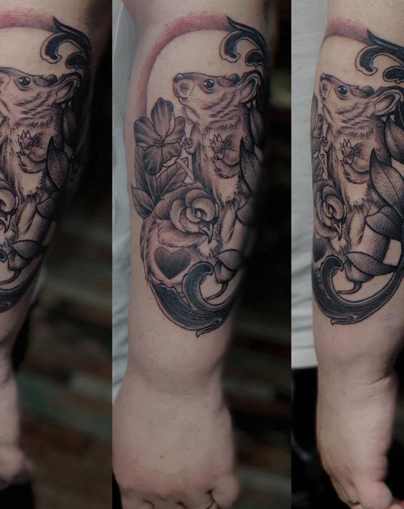 属相星座纹身纹身图片_手臂图腾New School纹身图案