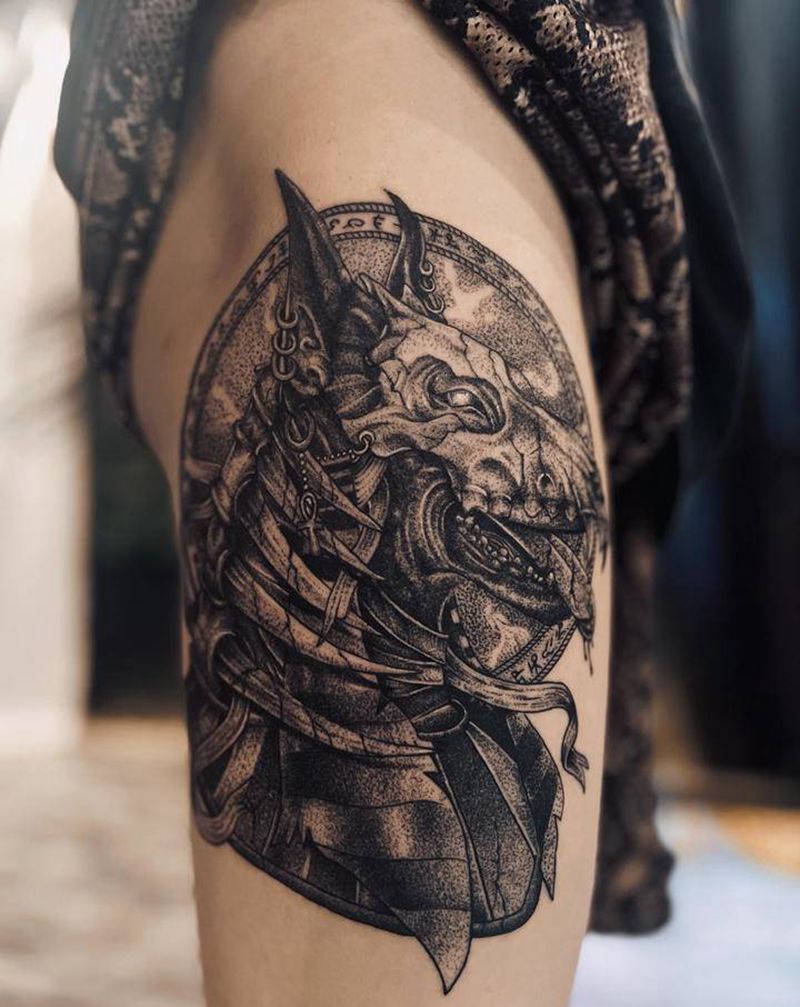 阿努比斯纹身图片_点刺纹身图案