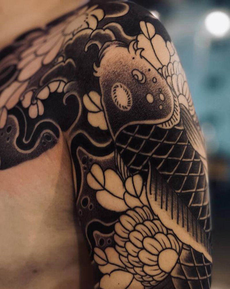 传统七分半甲纹身图片_老传统纹身图案