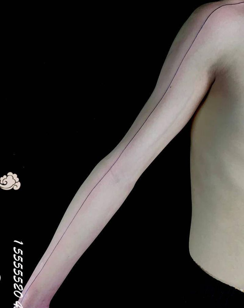 直线纹身 几何纹身 小清新纹身纹身图片_手臂几何纹身图案