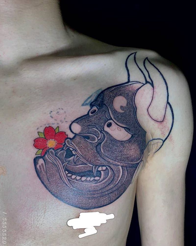 般若 胸口纹身纹身图片_胸部纹身图案