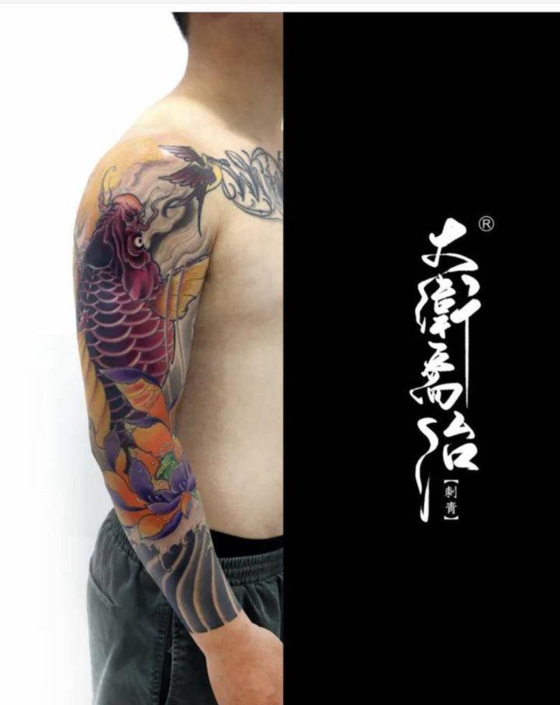 作品集纹身图片_手臂胸部老传统欧美写实纹身图案