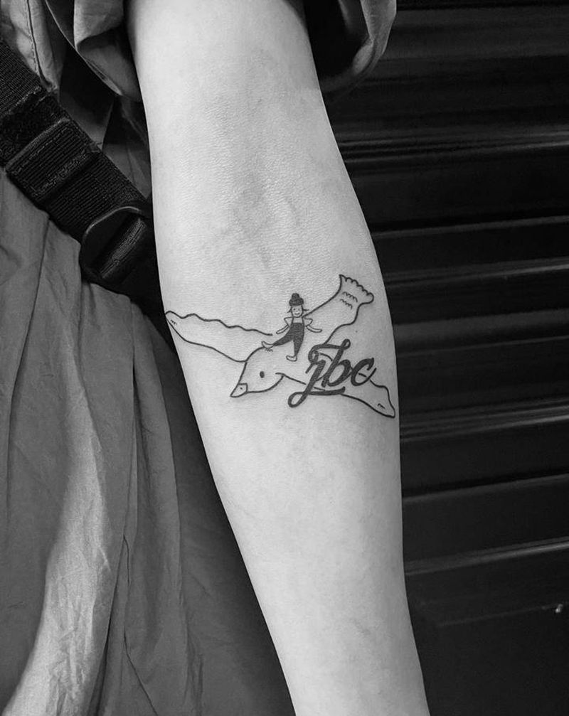 飞鸽传人？纹身图片_手臂几何小清新纹身图案