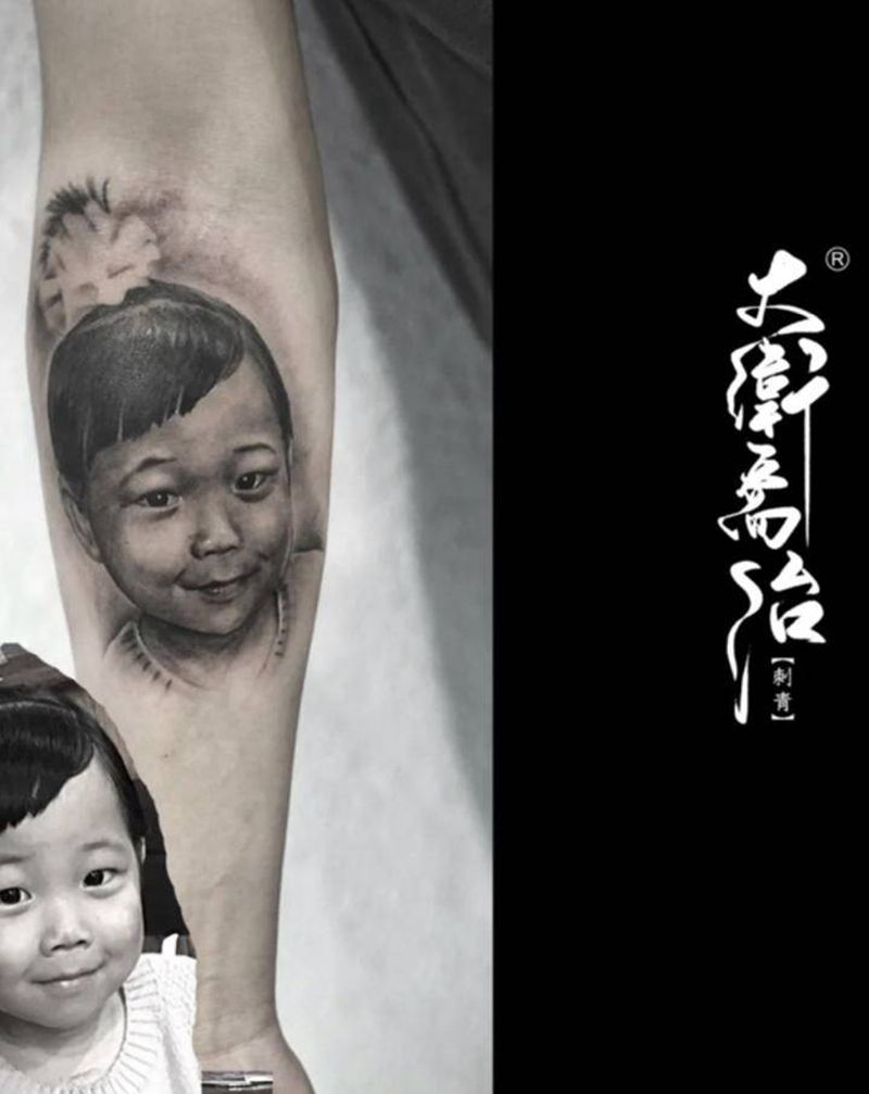 肖像纹身纹身图片_手臂欧美写实肖像写实纹身图案