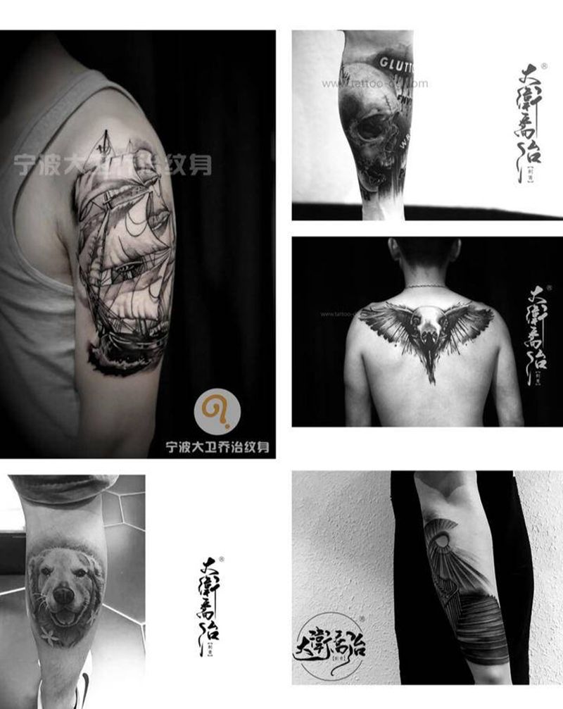 部分小欧美作品纹身图片_腿部手部欧美写实新传统翅膀纹身图案