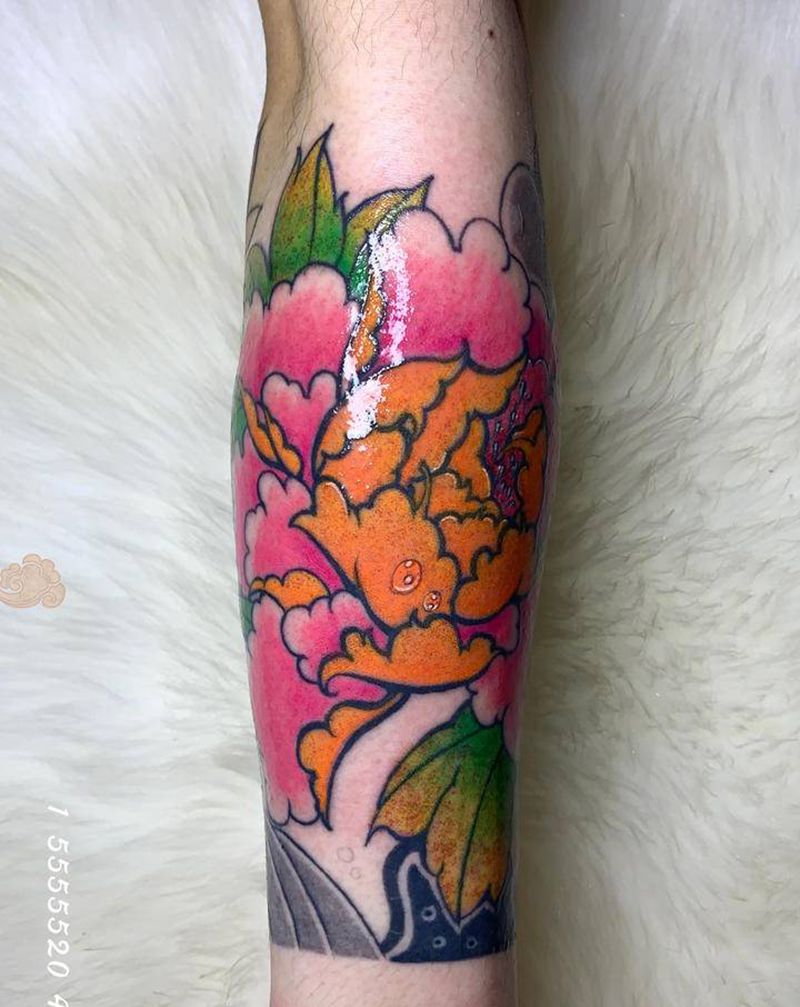 牡丹花纹身纹身图片_手臂纹身图案