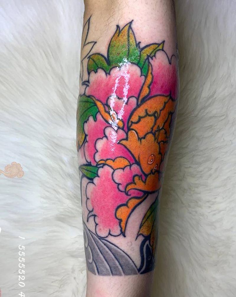 牡丹花纹身纹身图片_手臂纹身图案