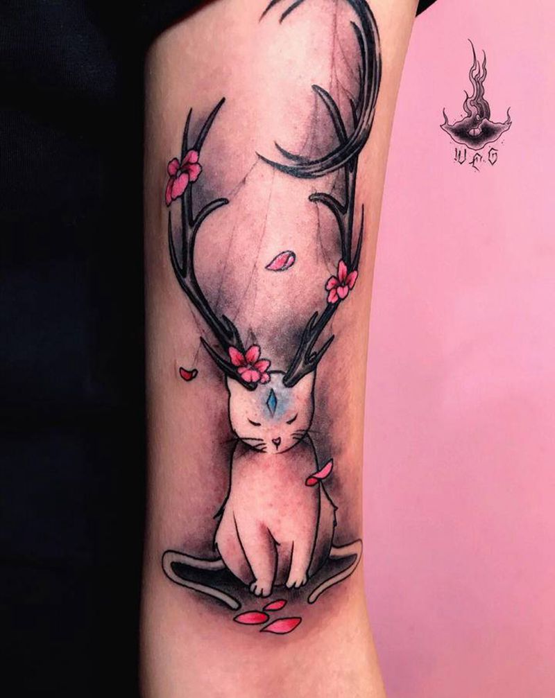 猫纹身图片_手部纹身图案