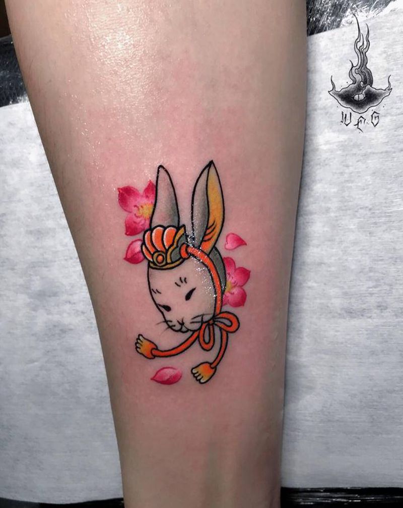 兔子纹身图片_手部纹身图案