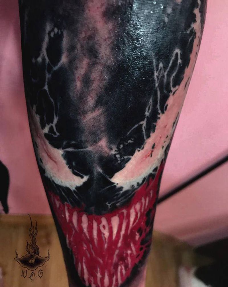 毒液纹身图片_手部纹身图案