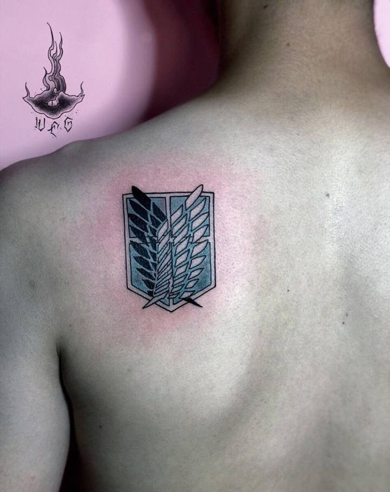 自由之翼纹身图片_肩部纹身图案