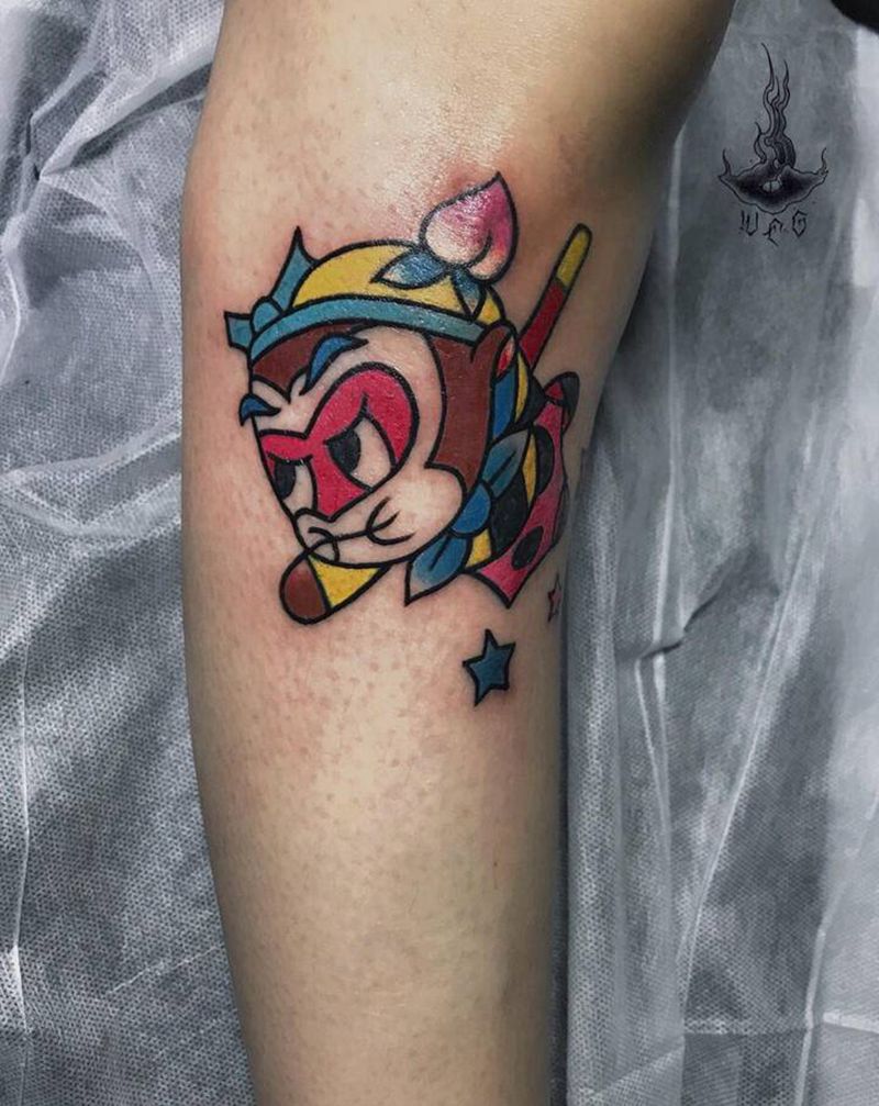 孙悟空纹身图片_手部纹身图案