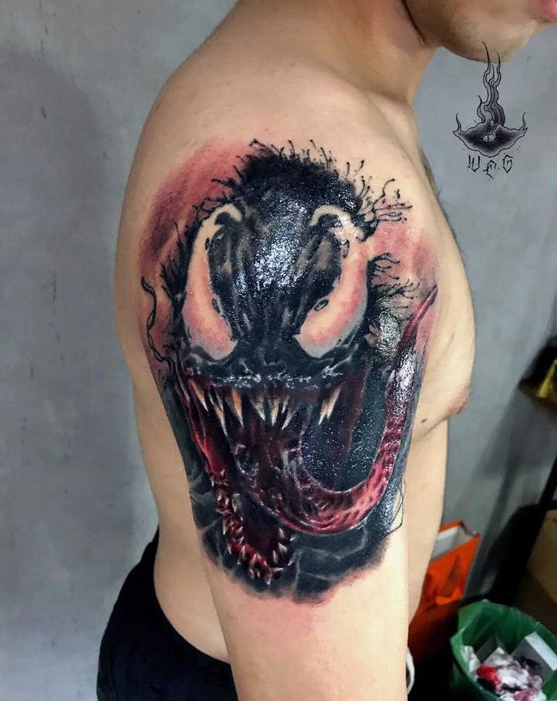 毒液纹身图片_手部纹身图案