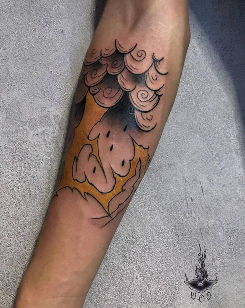 闪电纹身图片_手部纹身图案