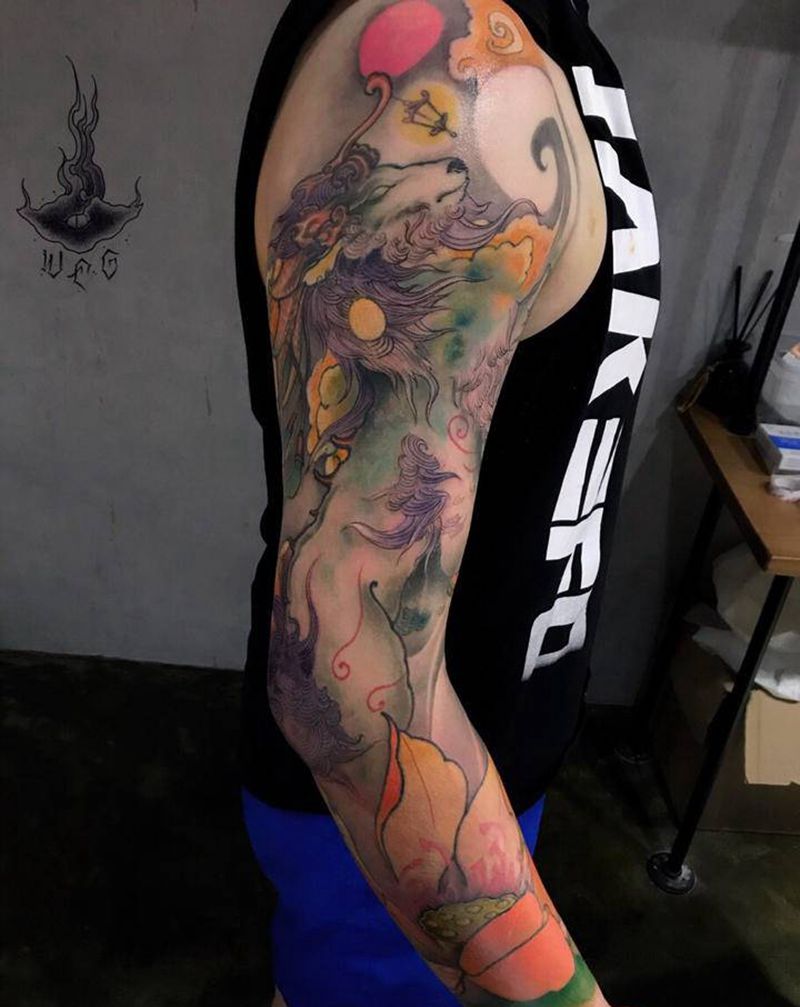 白泽纹身图片_手部纹身图案