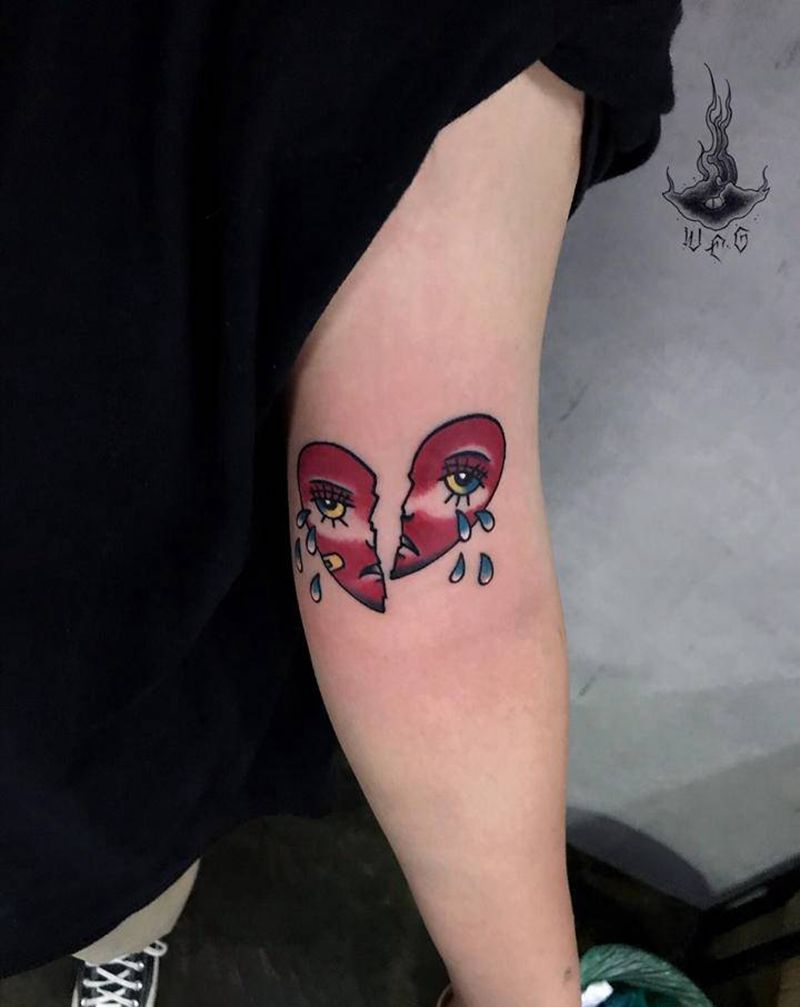 爱心纹身图片_手部纹身图案