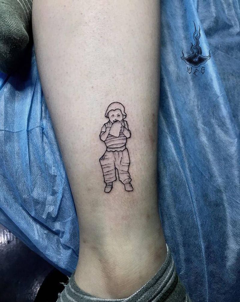 速写纹身图片_腿部纹身图案