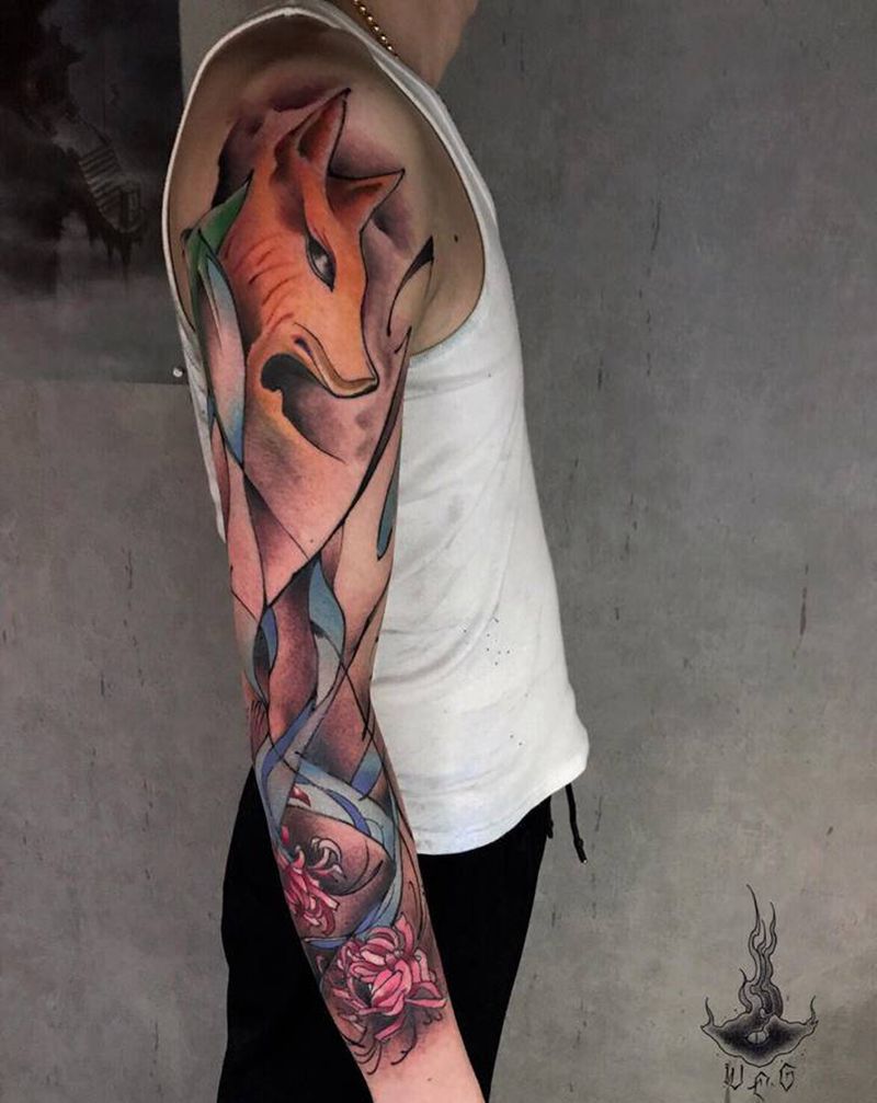 花臂纹身图片_手部纹身图案