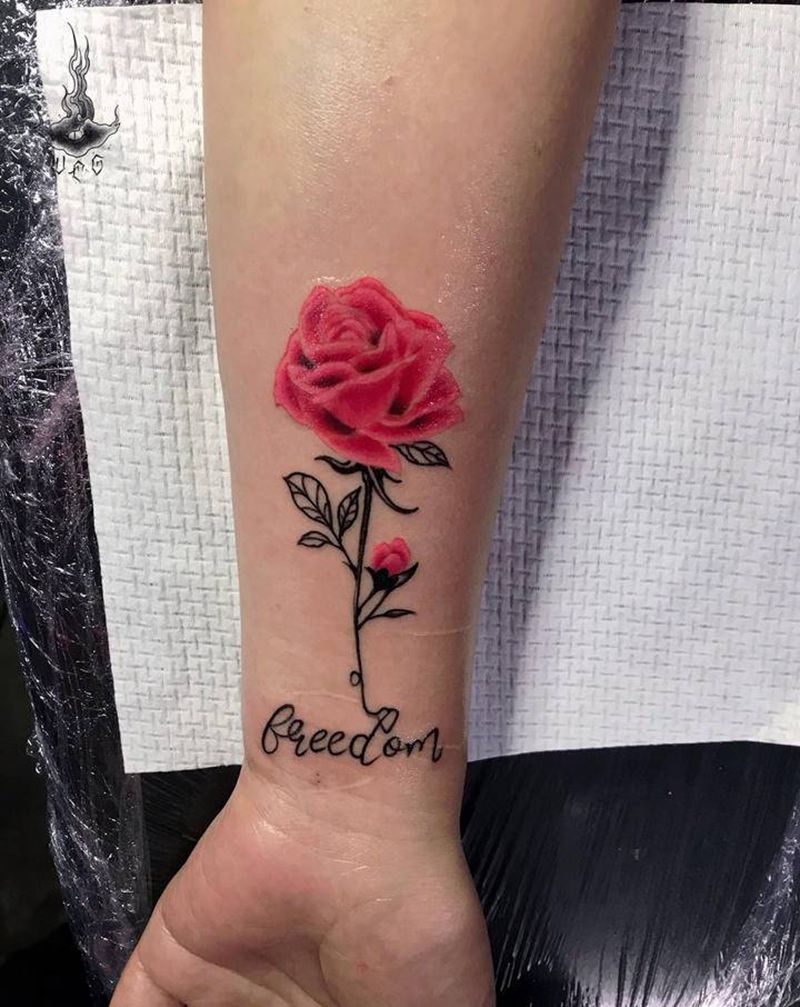 玫瑰纹身图片_手部纹身图案