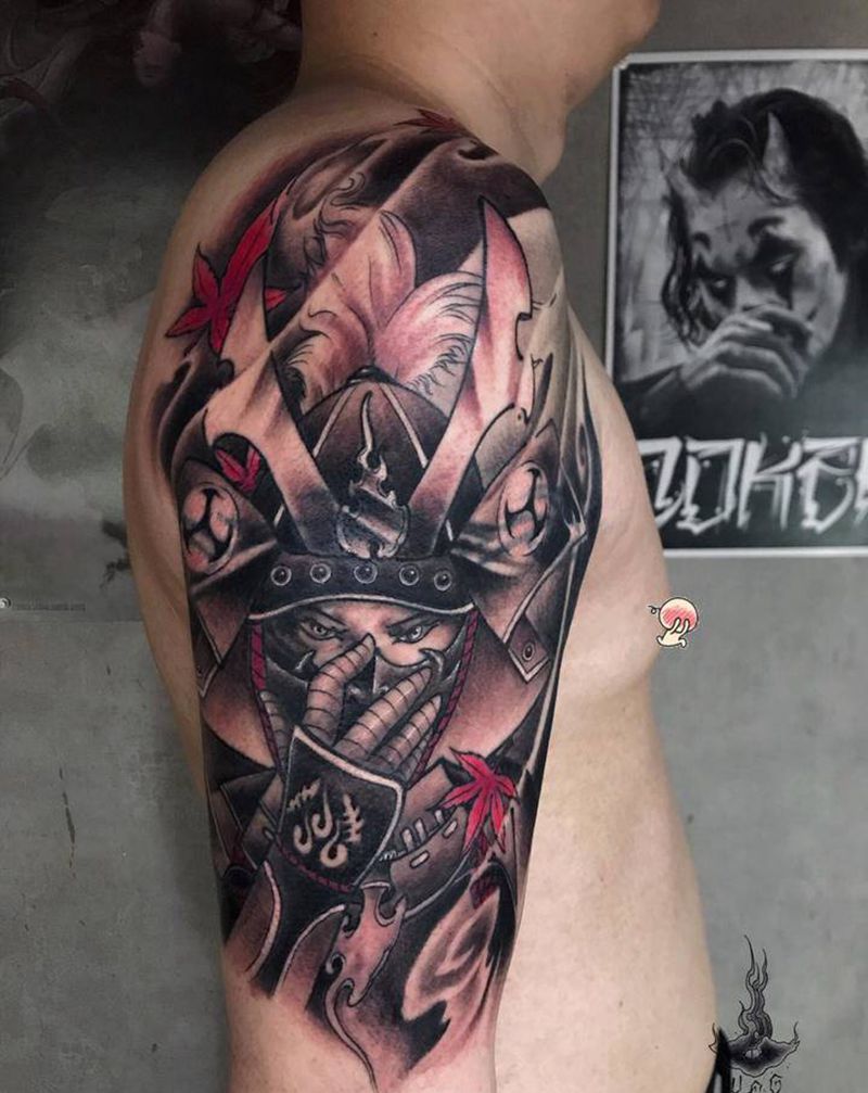 武士纹身图片_手部纹身图案