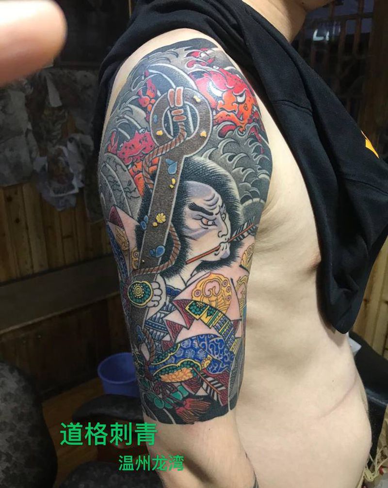 已完成^_^纹身图片_手臂老传统纹身图案