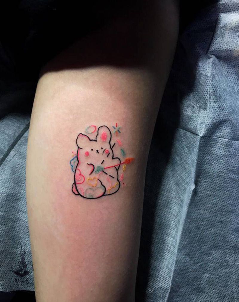 小可爱纹身图片_手部纹身图案