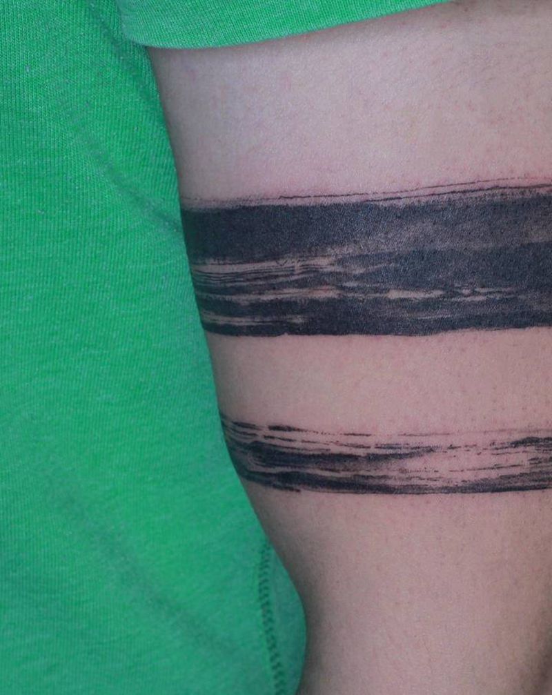 水墨手环纹身图片_手臂水墨纹身图案