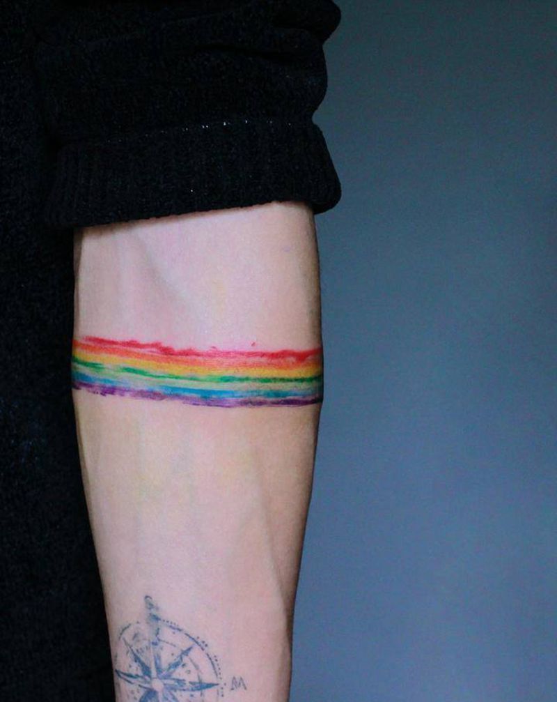 墨环纹身图片_手部水彩水墨纹身图案