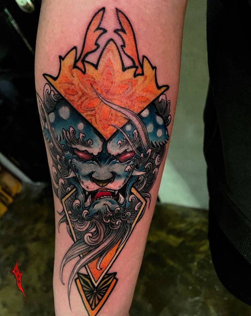 唐狮纹身图片_手部纹身图案