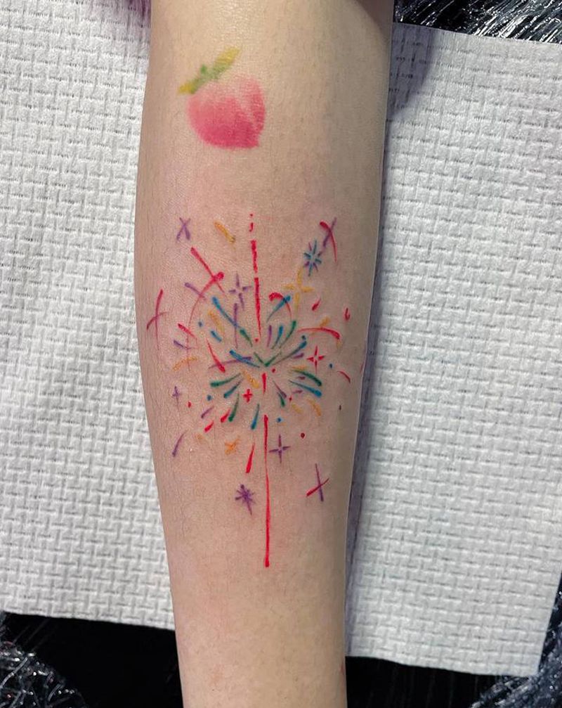 烟花纹身图片_手部纹身图案