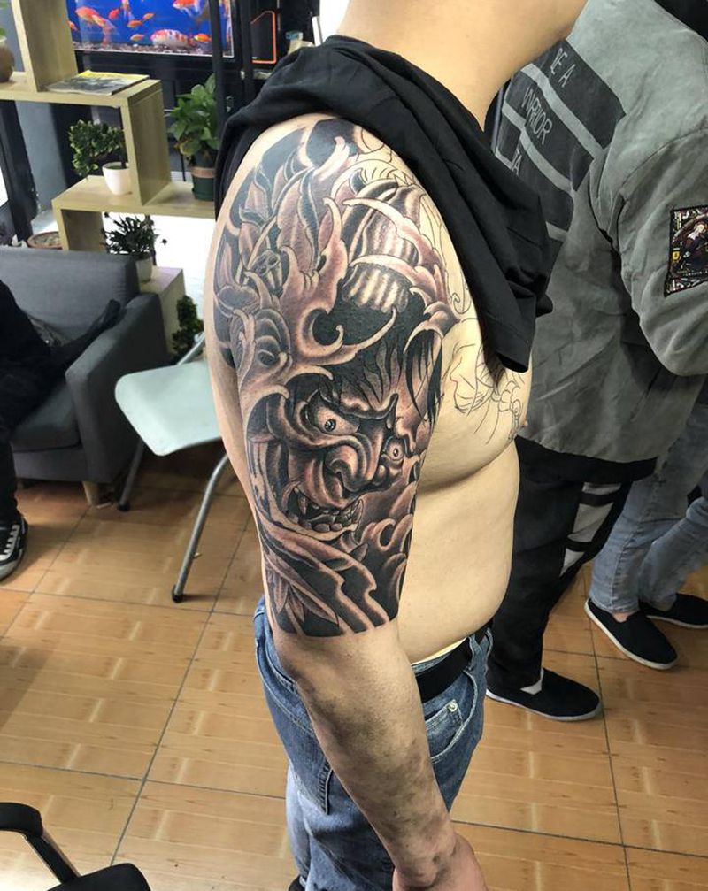 般若纹身图片_手臂新传统纹身图案