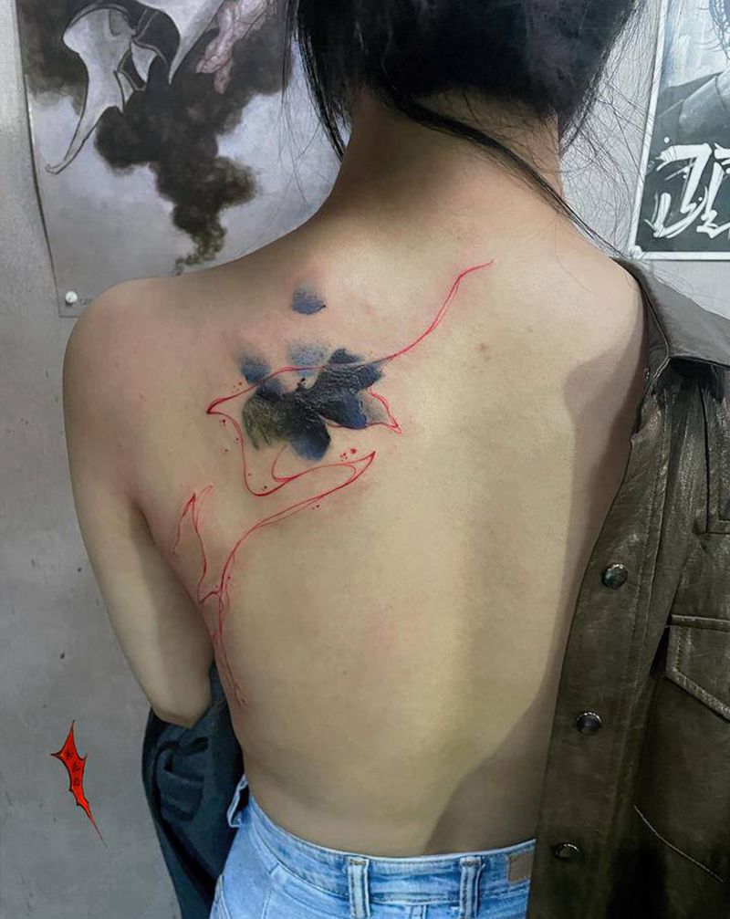 遮盖纹身图片_背部纹身图案