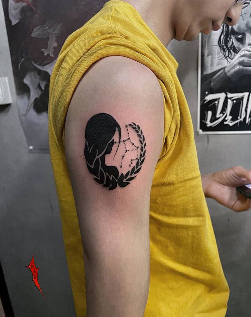 处女座纹身图片_手部纹身图案