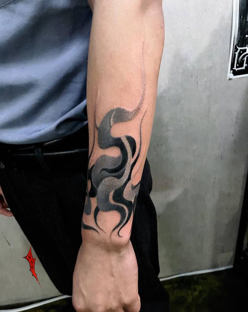 火纹身图片_手部纹身图案