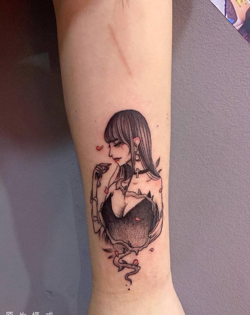 暗黑纹身图片_手臂新传统人物纹身图案