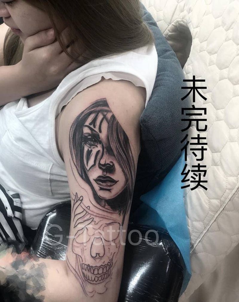 欧美未完纹身图片_手臂欧美写实纹身图案