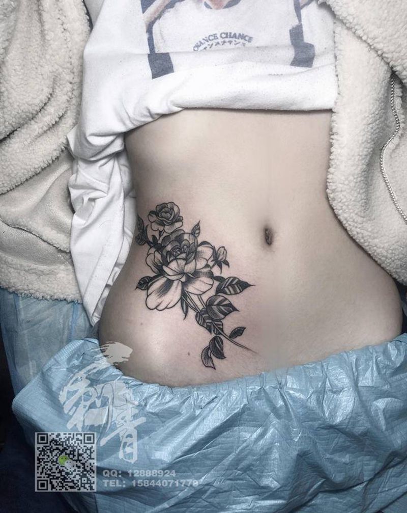 素花纹身图片_点刺纹身图案