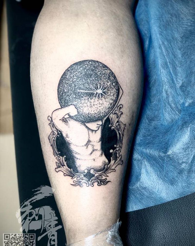 点刺纹身纹身图片_腿部点刺纹身图案