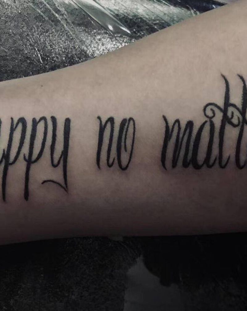 小英文纹身图片_手臂腹部纹身图案