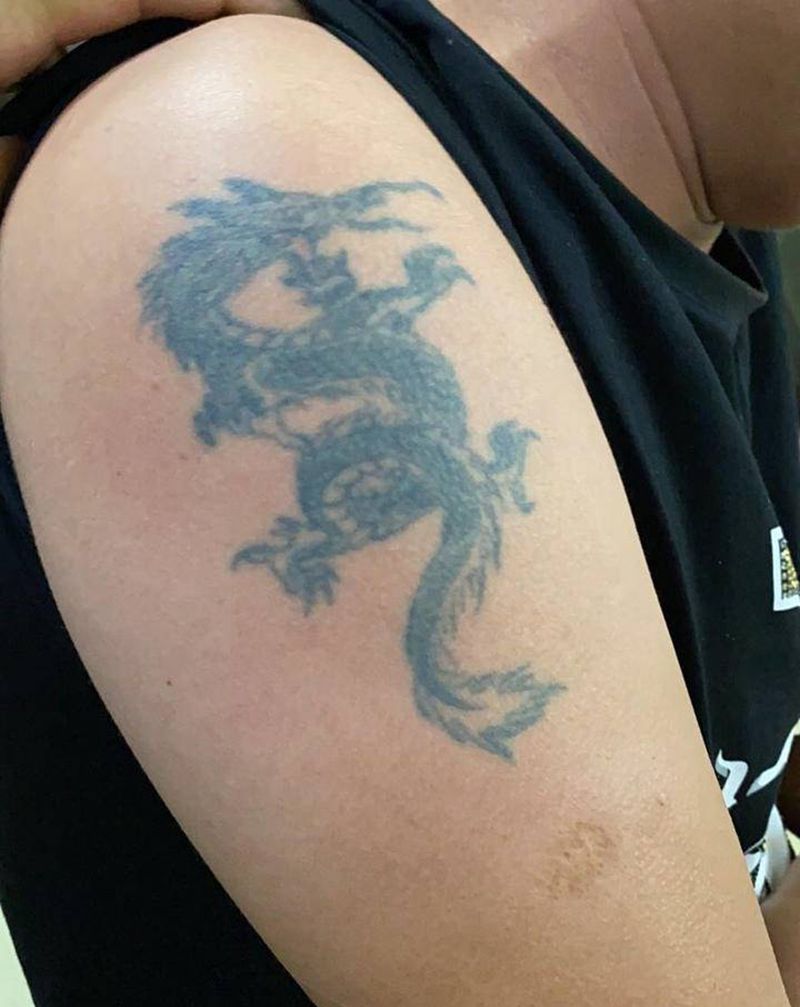 遮盖纹身图片_手臂新传统鱼遮盖纹身图案