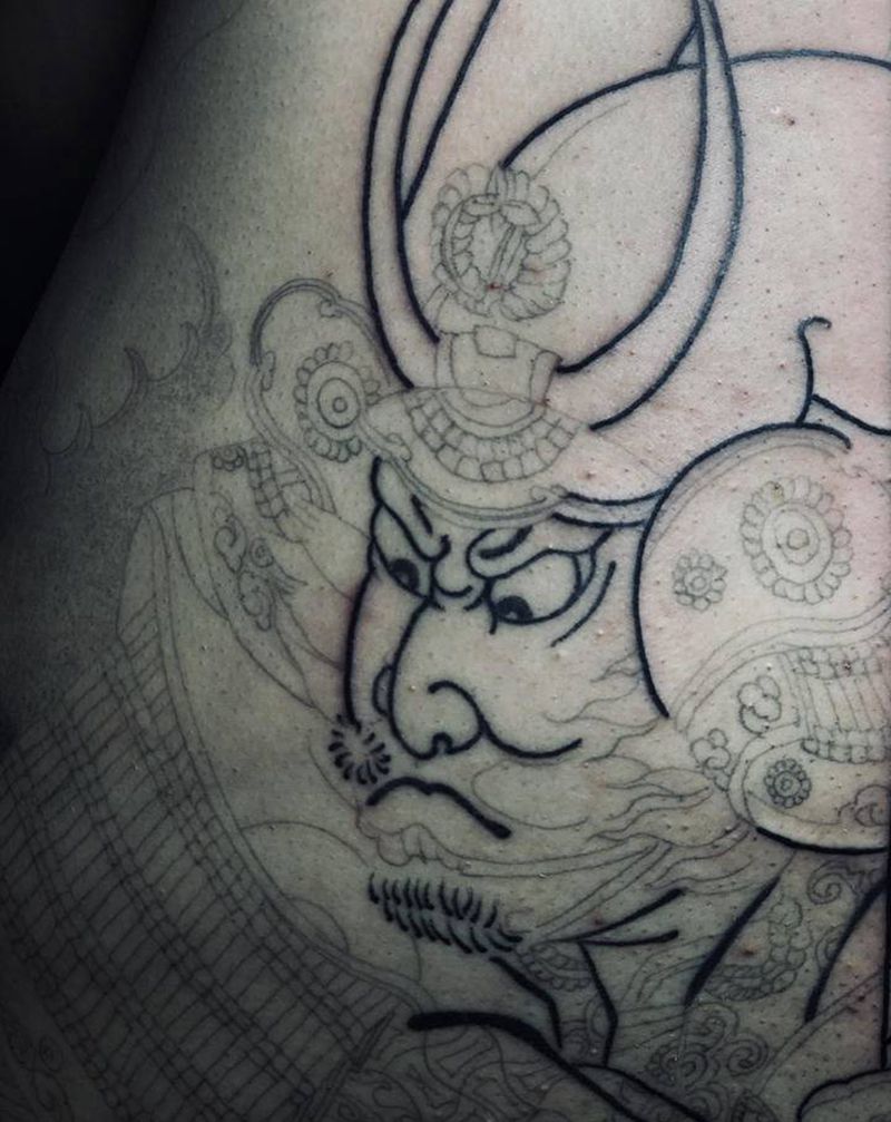 线条篇……纹身图片_背部老传统纹身图案