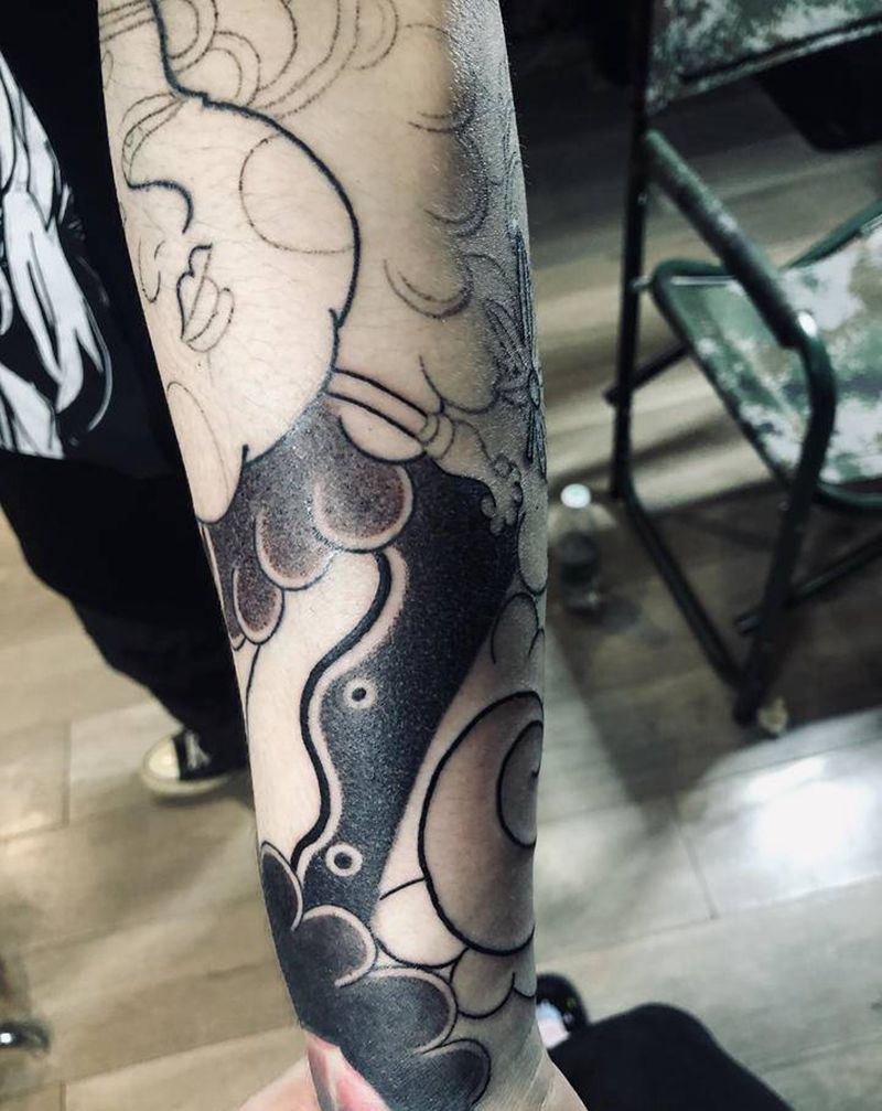 传统纹身图片_手臂老传统纹身图案