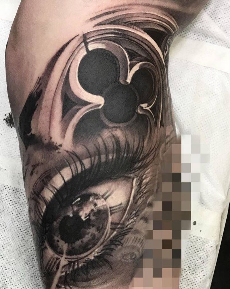 我的一些写实作品1️⃣纹身图片_手臂背部欧美写实写实欧美眼睛纹身图案