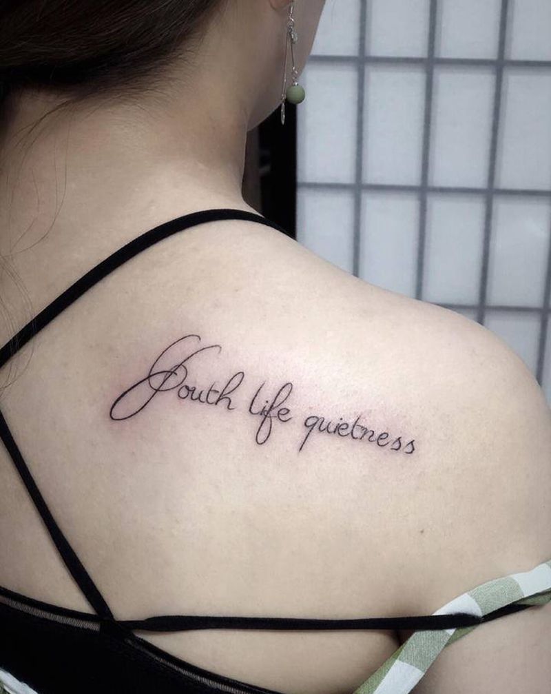 小清新纹身图片_肩部纹身图案