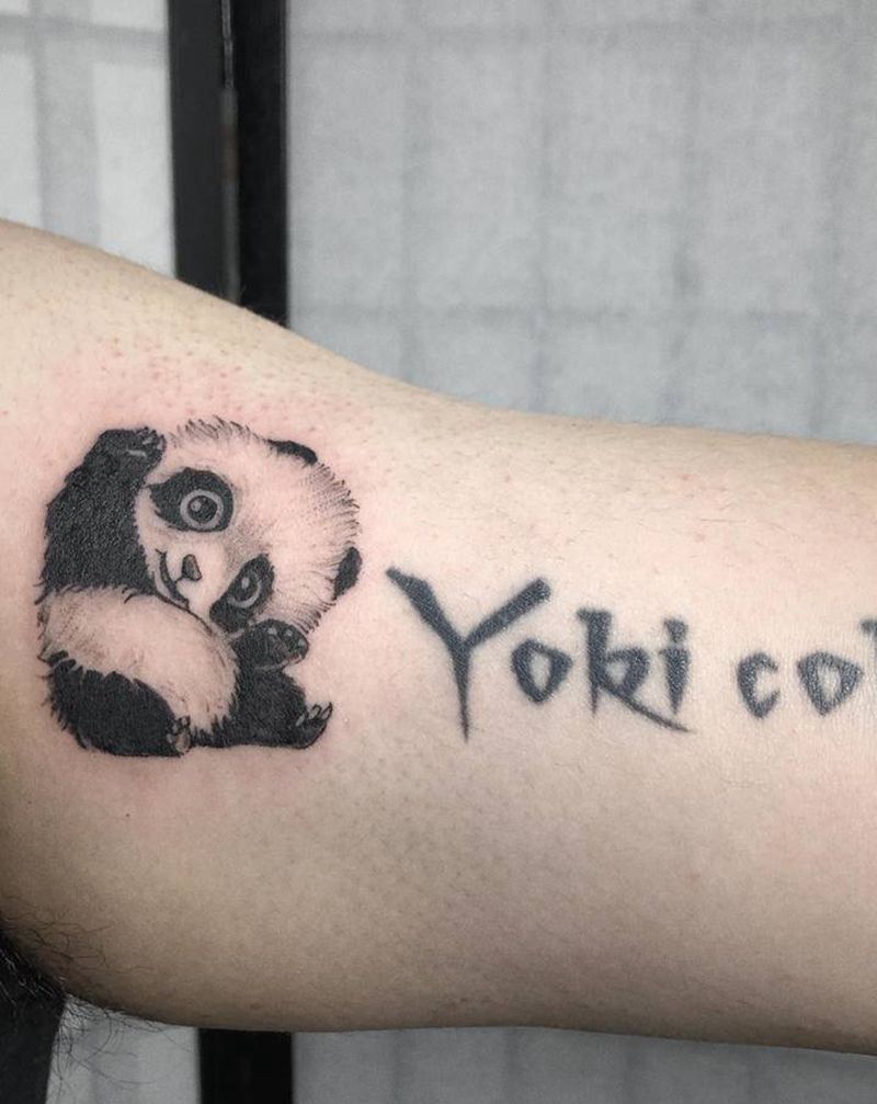 小熊猫纹身图片_手臂熊猫纹身图案