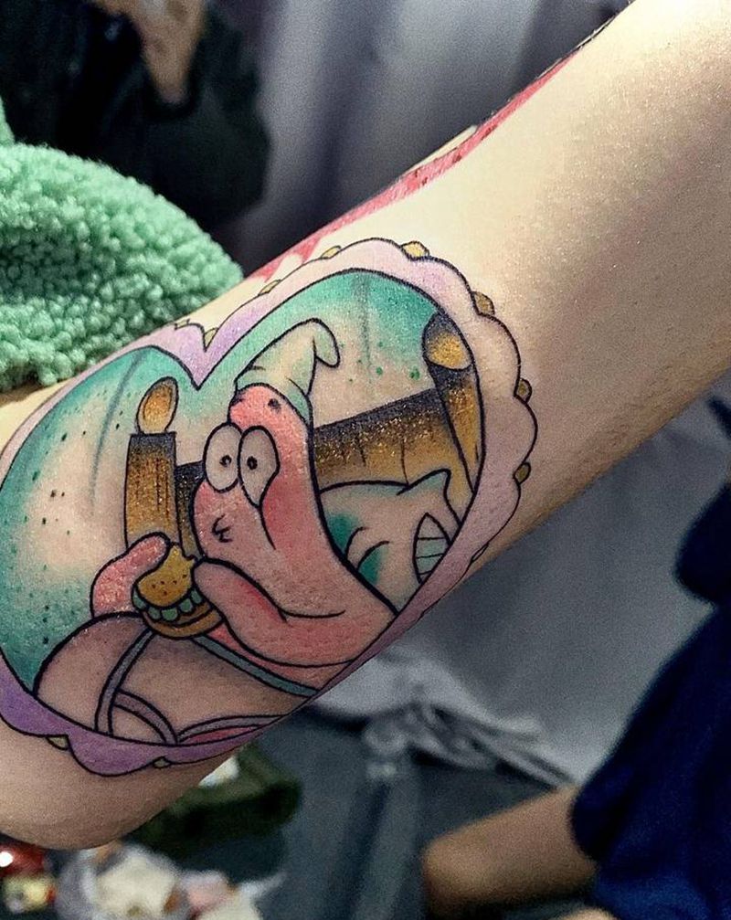 派大星纹身图片_手臂New School派大星纹身图案